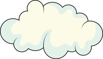 Cute Cartoon White Cloud Isolated on White Background. Illustration Design. vector