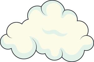 Cute Cartoon White Cloud Isolated on White Background. Illustration Design. vector