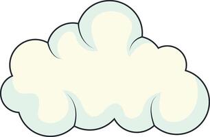 Cute Cartoon White Cloud Isolated on White Background. Illustration Design. vector