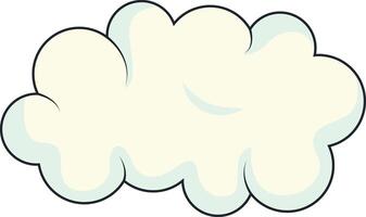 Cute Cartoon White Cloud Isolated on White Background. Illustration Design. vector