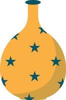 Ceramic Vase with Floral and Abstract Pattern. Flat Style Isolated on White Background vector