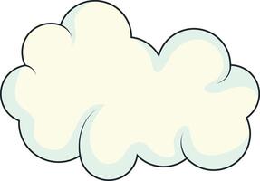 Cute Cartoon White Cloud Isolated on White Background. Illustration Design. vector