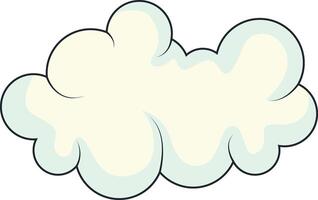 Cute Cartoon White Cloud Isolated on White Background. Illustration Design. vector