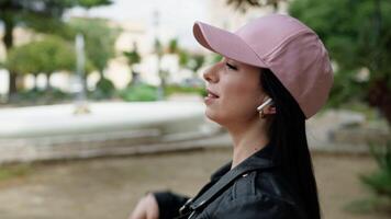 Woman Listening To Music At The Park video