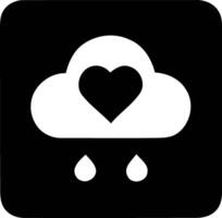 Monochrome Emotions, A Minimalist Heart Encompassing Weather Elements. vector