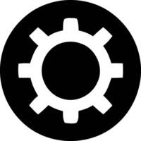 Minimalist Black and White Gear Icon - Simplicity in Mechanism. vector