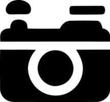 Minimalist Monochrome Camera Icon - A Simplistic Thematic Representation. vector