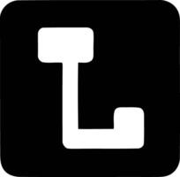 Stylized Minimal Black and White 'L' Learning Logo. vector