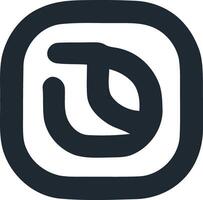Minimalistic Monochromatic 'D' Bird Silhouette Logo for Application. vector