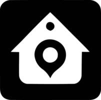 Minimalist House Location Icon Simplistic Search Representation. vector