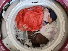 clothes in the washing machine photo