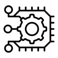 Machine Learning Line Icon Design vector