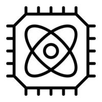Quantum Computing Line Icon Design vector