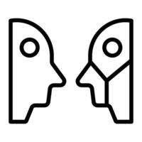 Turning Test Line Icon Design vector