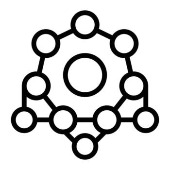 Neural Networks Line Icon Design vector