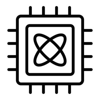 cuántico informática línea icono diseño vector