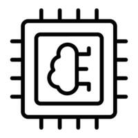 Machine Learning Line Icon Design vector