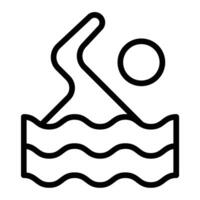Swimmer Line Icon Design vector
