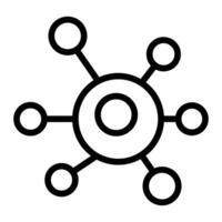 Atom Line Icon Design vector