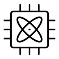Quantum Computing Line Icon Design vector