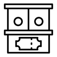 Ticket Counter Line Icon Design vector