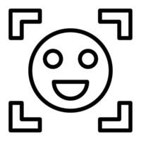Face Recognition Line Icon Design vector