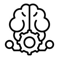 Deep Learning Line Icon Design vector