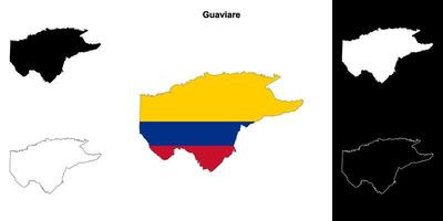 Guaviare department outline map set vector