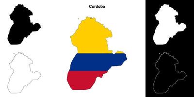 Cordoba department outline map set vector