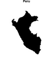 Peru blank outline map design vector