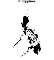 Philippines blank outline map design vector