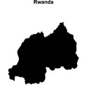 Rwanda blank outline map design vector