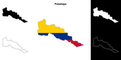 Putumayo department outline map set vector