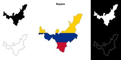 Boyaca department outline map set vector