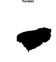 Yucatan outline map vector
