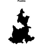 Puebla outline map vector