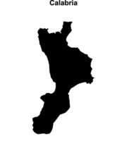 Calabria outline map vector