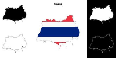 Rayong provincia contorno mapa conjunto vector
