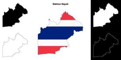 nakhon nayok provincia contorno mapa conjunto vector