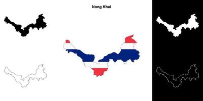 nong khai provincia contorno mapa conjunto vector