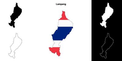 lampang provincia contorno mapa conjunto vector
