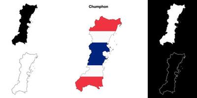 chumphon provincia contorno mapa conjunto vector