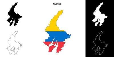 guayas provincia contorno mapa conjunto vector