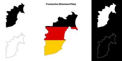 Frankenthal, Rheinland-Pfalz blank outline map set vector