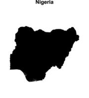 Nigeria blank outline map design vector