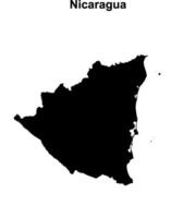 Nicaragua blank outline map design vector