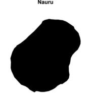 Nauru blank outline map design vector