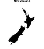 New Zealand blank outline map design vector