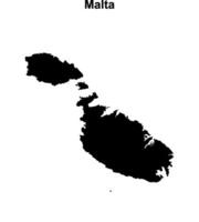 Malta blank outline map design vector