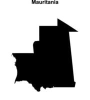 Mauritania blank outline map design vector